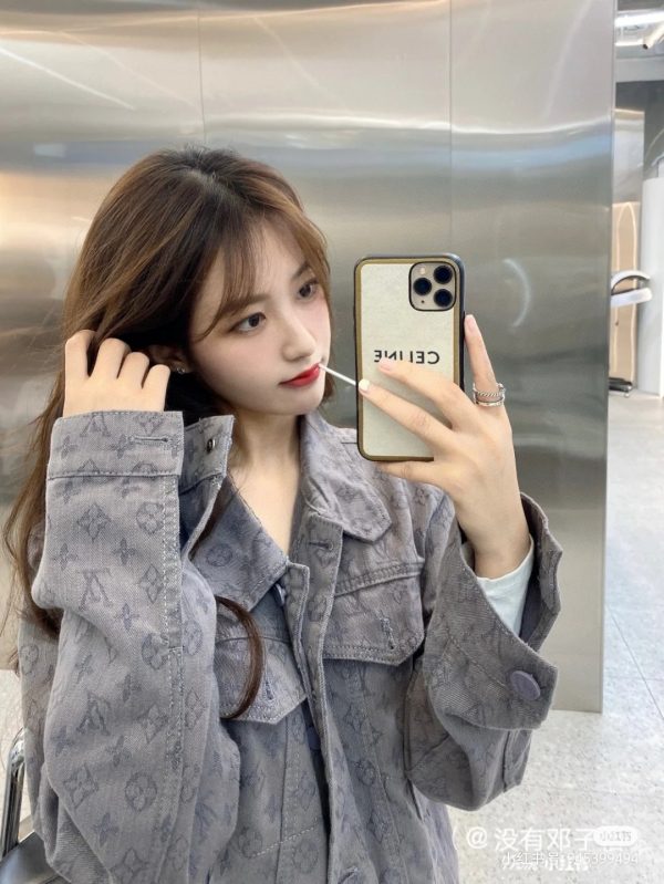 High Quality Louis Vuitton Coats Gray Denim Classic Style