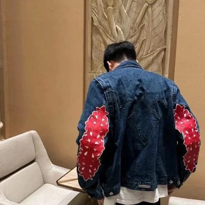 Premium Quality Chrome Hearts Jackets Red Leather Embroidered Luxury