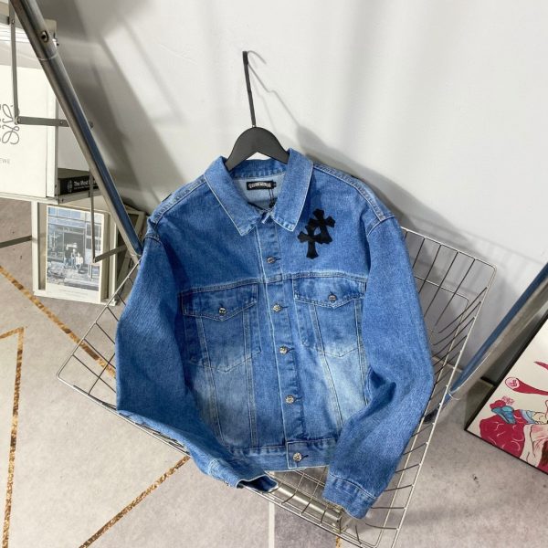 Luxury Chrome Hearts Jackets Black Denim Washed Collection