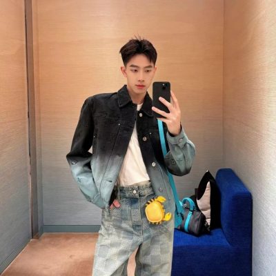 Premium Louis Vuitton Pants Blue Denim Gradient Style