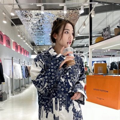 Luxury Louis Vuitton Jackets Sky Denim Print Style