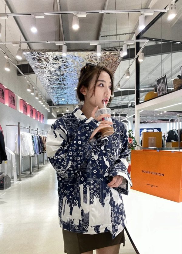 Luxury Louis Vuitton Jackets Sky Denim Print Style