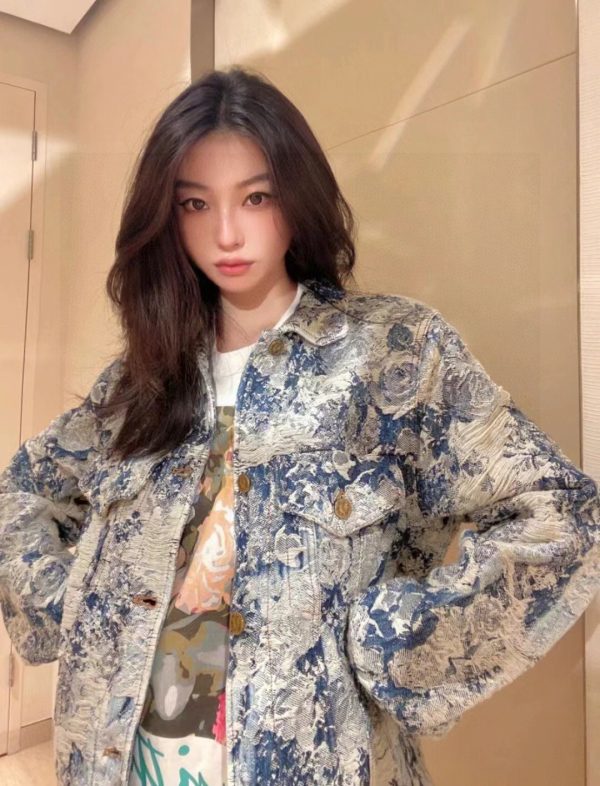 Premium Quality Louis Vuitton Skirt Blue Denim Jacquard Luxury