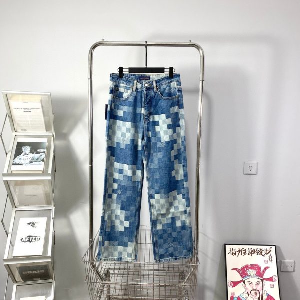 Premium Louis Vuitton Jeans Cotton Gradient Luxury