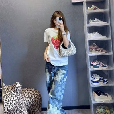 Premium Quality Louis Vuitton Jeans Cotton Gradient Collection