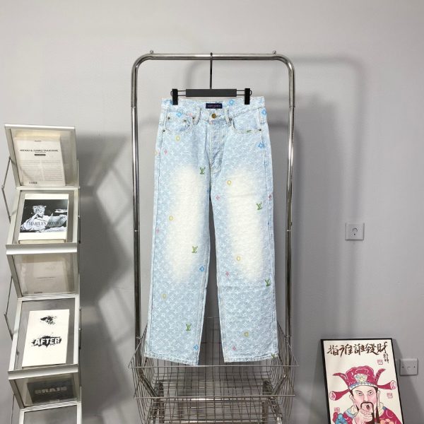 High Quality Louis Vuitton Jeans Blue Denim Monogram Style