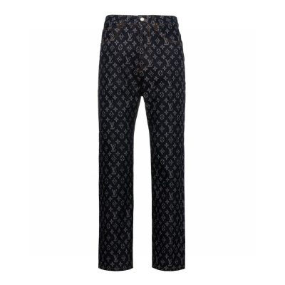 Best Selling Louis Vuitton Jeans White Calfskin Embroidery Collection