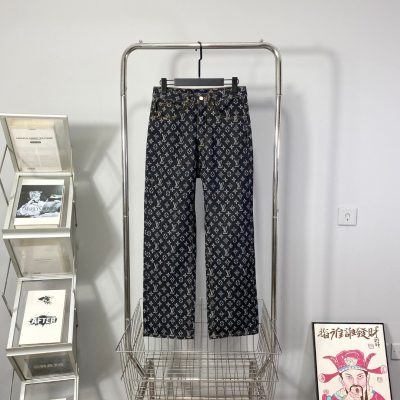 Premium Louis Vuitton Jeans Calfskin Embroidery Collection