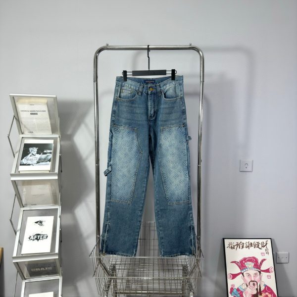 High Quality Louis Vuitton Jeans Blue Denim Washed Luxury