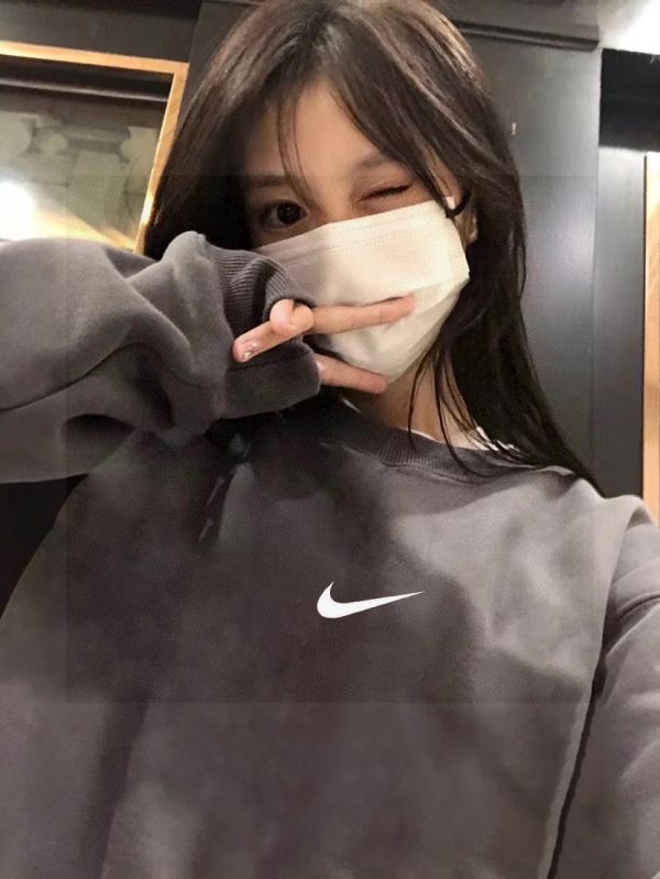 Premium Nike Hoodie Black Fleece Print Style