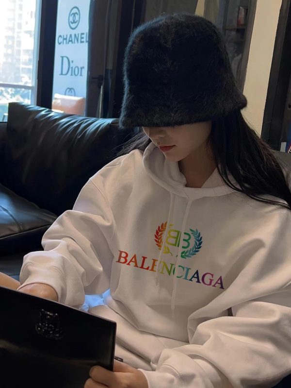 Premium Quality Balenciaga Sweatshirts Rainbow Fleece Gradient Style