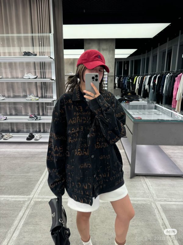 Premium Quality Balenciaga Jackets Denim Washed Style
