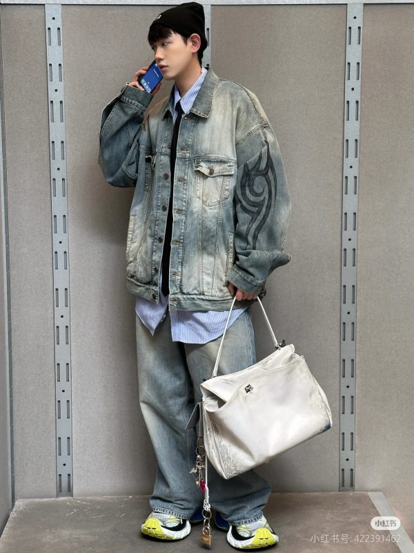 High Quality Balenciaga Jackets Denim Washed Luxury