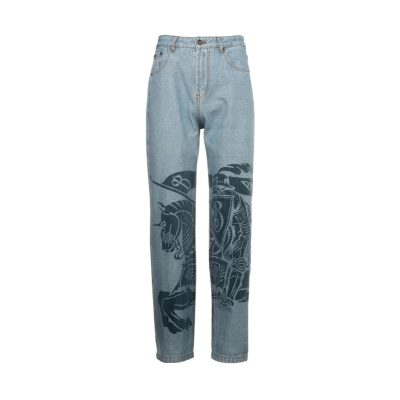 High Quality Burberry Jeans White Denim Vintage Style