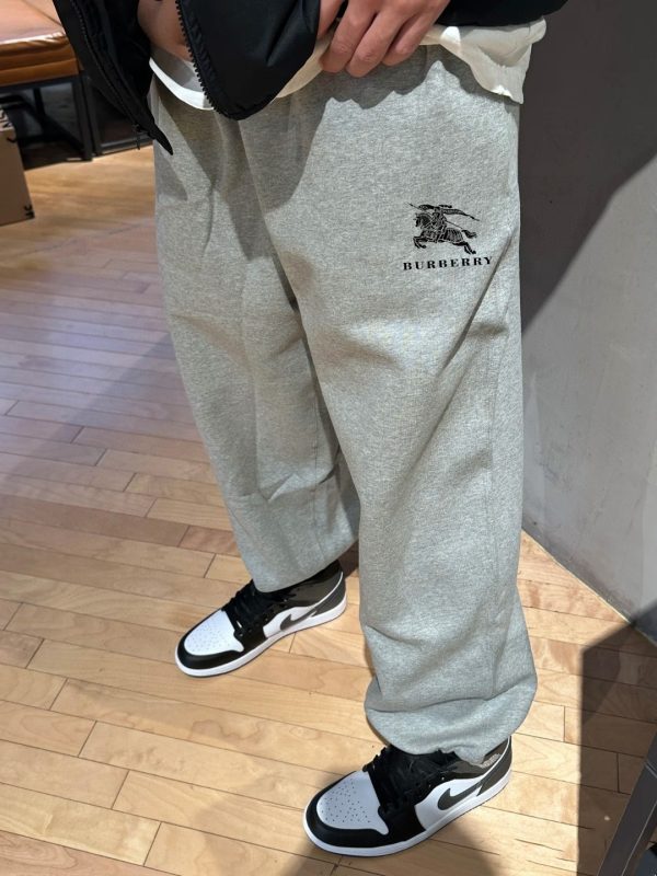 Premium Quality Burberry Sweatpants Black Fleece Monogram Style