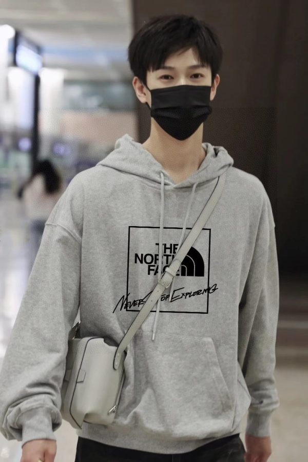Premium The North Face Sweatshirts Gray Fleece Logo Collection