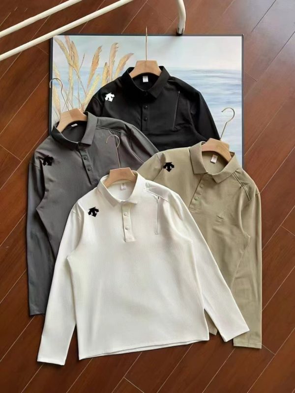 Premium Descente Long Sleeves Black Casual Style
