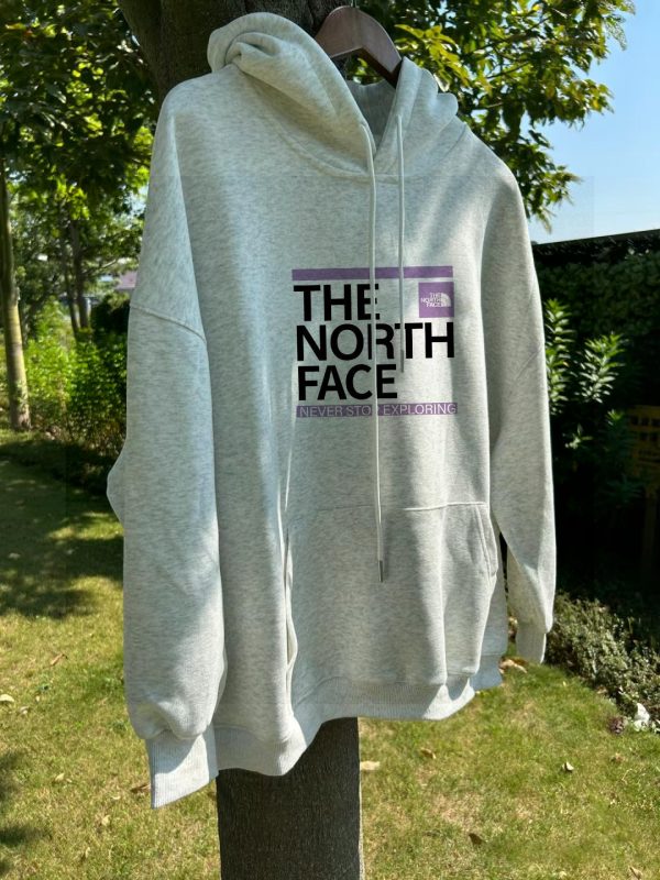 Premium The North Face Sweatshirts Purple Fleece Logo Style