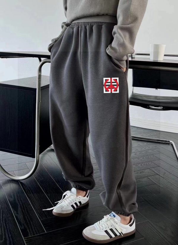 Premium Quality Givenchy Sweatpants Gray Fleece Logo Collection