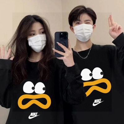 Premium Nike Hoodie Black Fleece Print Style