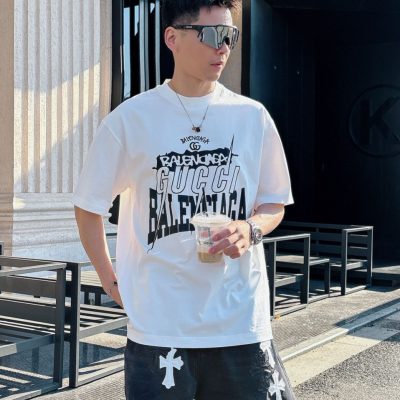 Best Selling Gucci Short Sleeves Black Cotton Print Luxury