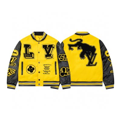 High Quality Louis Vuitton Jackets Yellow Wool Jacquard Style