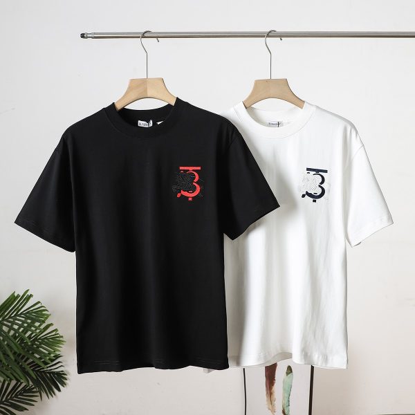 Premium Burberry Short Sleeves Cotton Embroidered Luxury