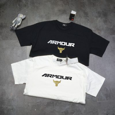 Premium Quality Under Armour Short Sleeves Gold Cotton Casual Collection