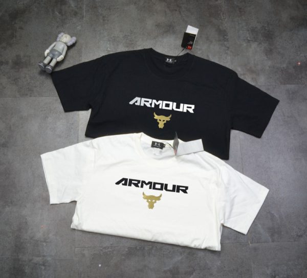 Premium Quality Under Armour Short Sleeves Gold Cotton Casual Collection