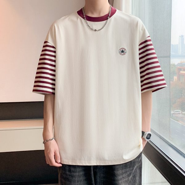 Luxury Converse Short Sleeves Beige Logo Style