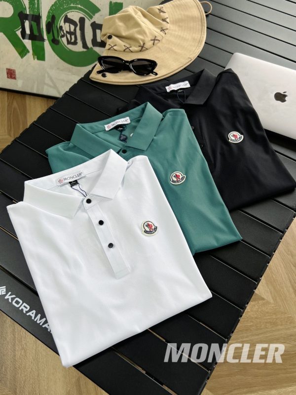 Best Selling Moncler Short-Sleeved Black Silk Logo Luxury
