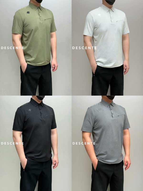 Premium Descente Short-Sleeved Black Cotton Classic Style