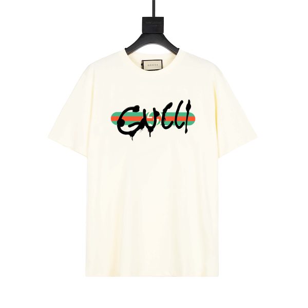 High Quality Gucci Short Sleeves Black Cotton Print Luxury