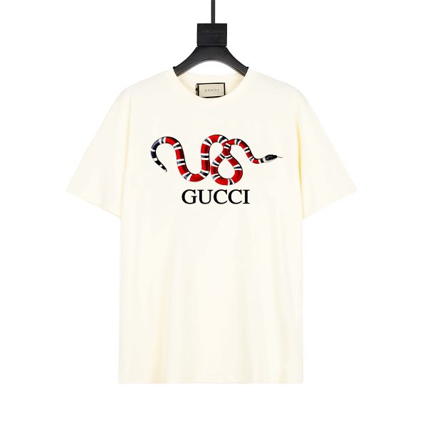 High Quality Gucci Short Sleeves White Cotton Logo Collection