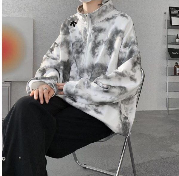 Luxury Descente Hoodie Black Polyester Sporty Style