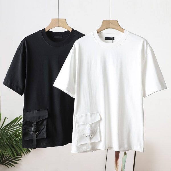 High Quality Prada Short Sleeves Black Cotton Solid Collection