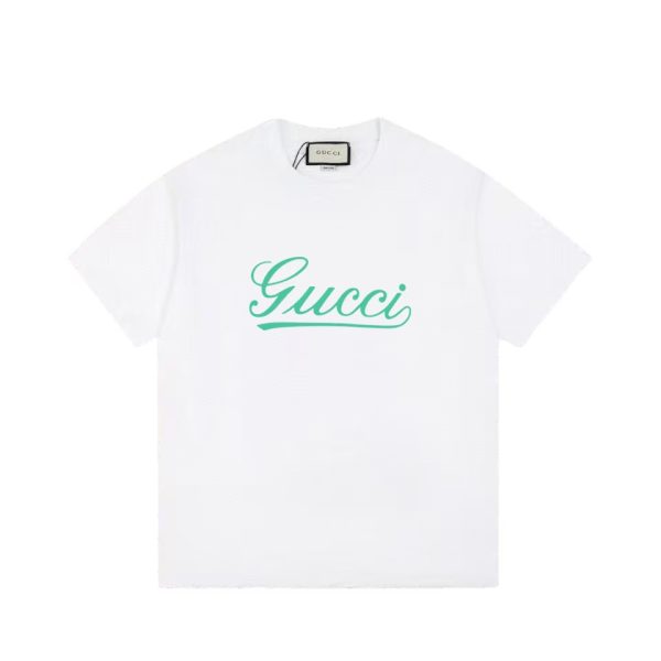 High Quality Gucci Short Sleeves Black Cotton Logo Collection