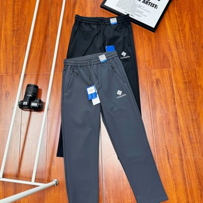 High Quality Columbia Trousers Black Polyester Logo Collection