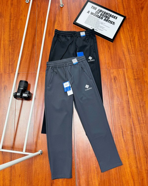 High Quality Columbia Trousers Black Polyester Logo Collection