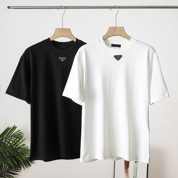 Best Selling Prada Short Sleeves Black Cotton Classic Collection
