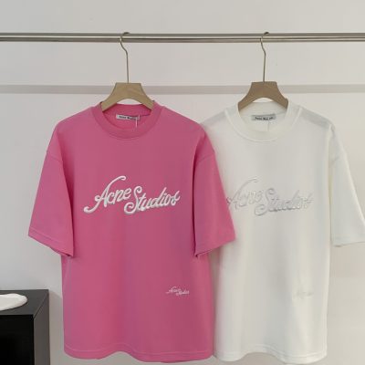 Premium Acne Studios T-Shirt Pink Jersey Casual Luxury