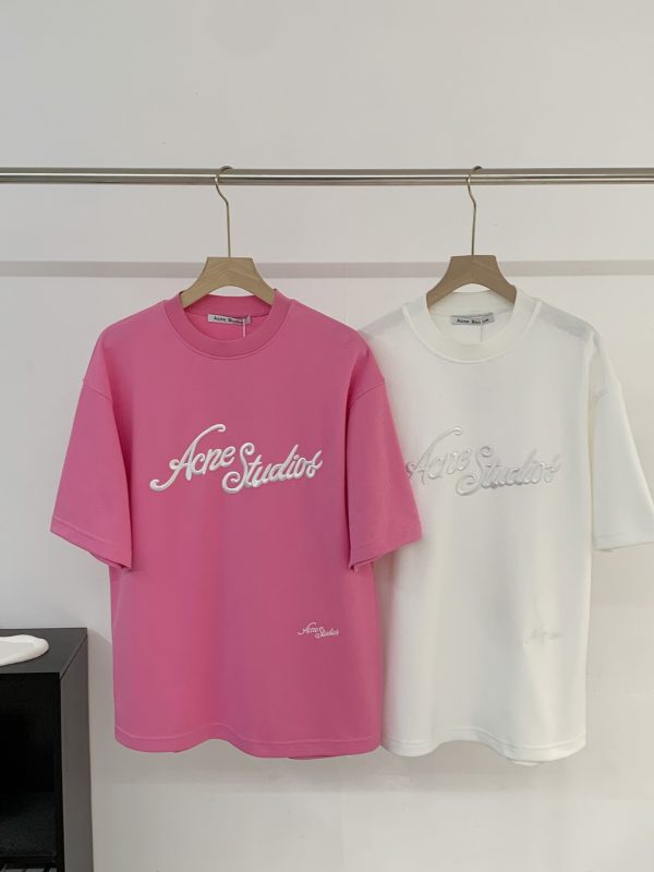 Premium Acne Studios T-Shirt Pink Jersey Casual Luxury