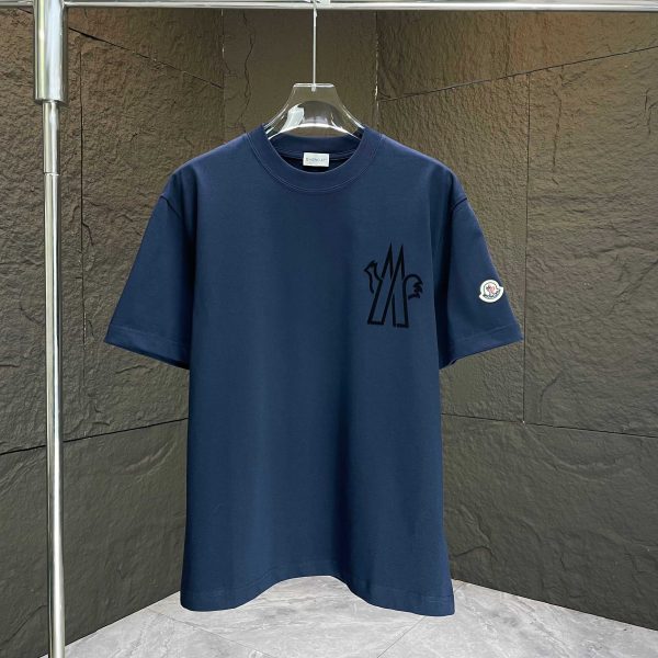 Luxury Moncler Short Sleeves Black Cotton Print Style