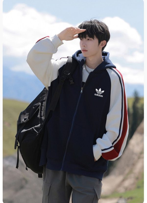 High Quality Adidas Jackets Pink Silk Classic Style