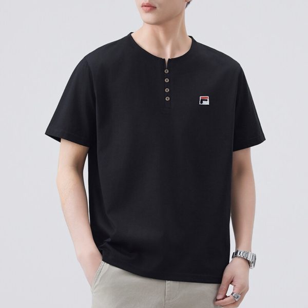 Luxury Fila Short Sleeves Black Knit Classic Style