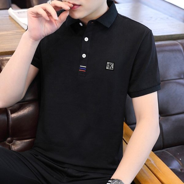 Premium Calvin Klein Short-Sleeved T-Shirts Black Cotton Solid Collection