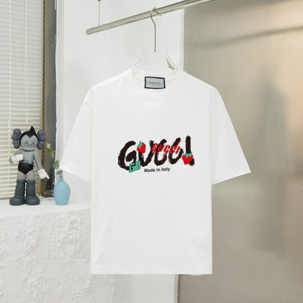 High Quality Gucci Short Sleeves Black Cotton Print Collection