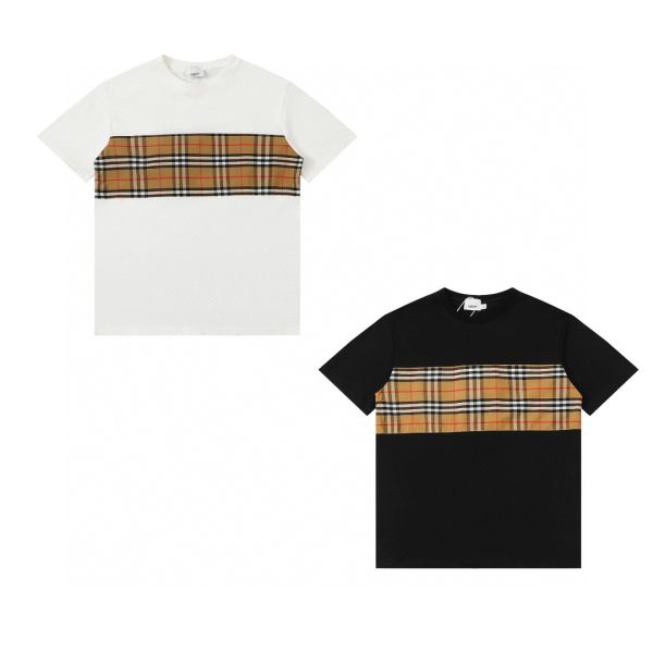 Premium Quality Burberry Short Sleeves Black Cotton Vintage Collection