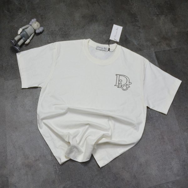 Premium Dior Short Sleeves Black Cotton Logo Style