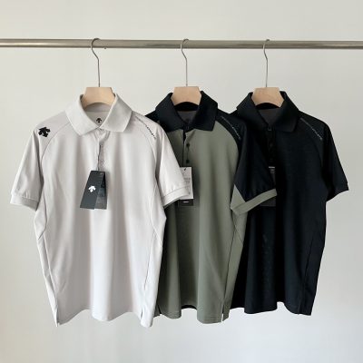 High Quality Descente Short-Sleeved Shirts Green Elegant Luxury